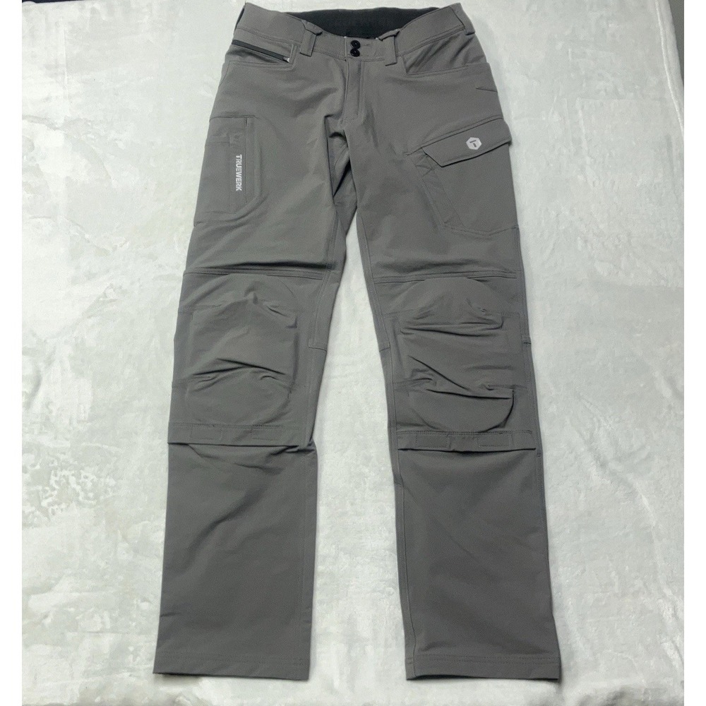 Truewerk Pants Gray T1 Pro WerkPant With Knee Pads Nylon Cargo Mens 32x34 - Picture 1 of 12